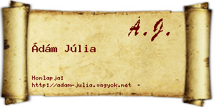 Ádám Júlia névjegykártya