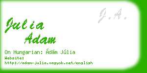 julia adam business card