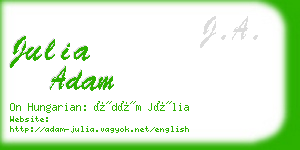 julia adam business card